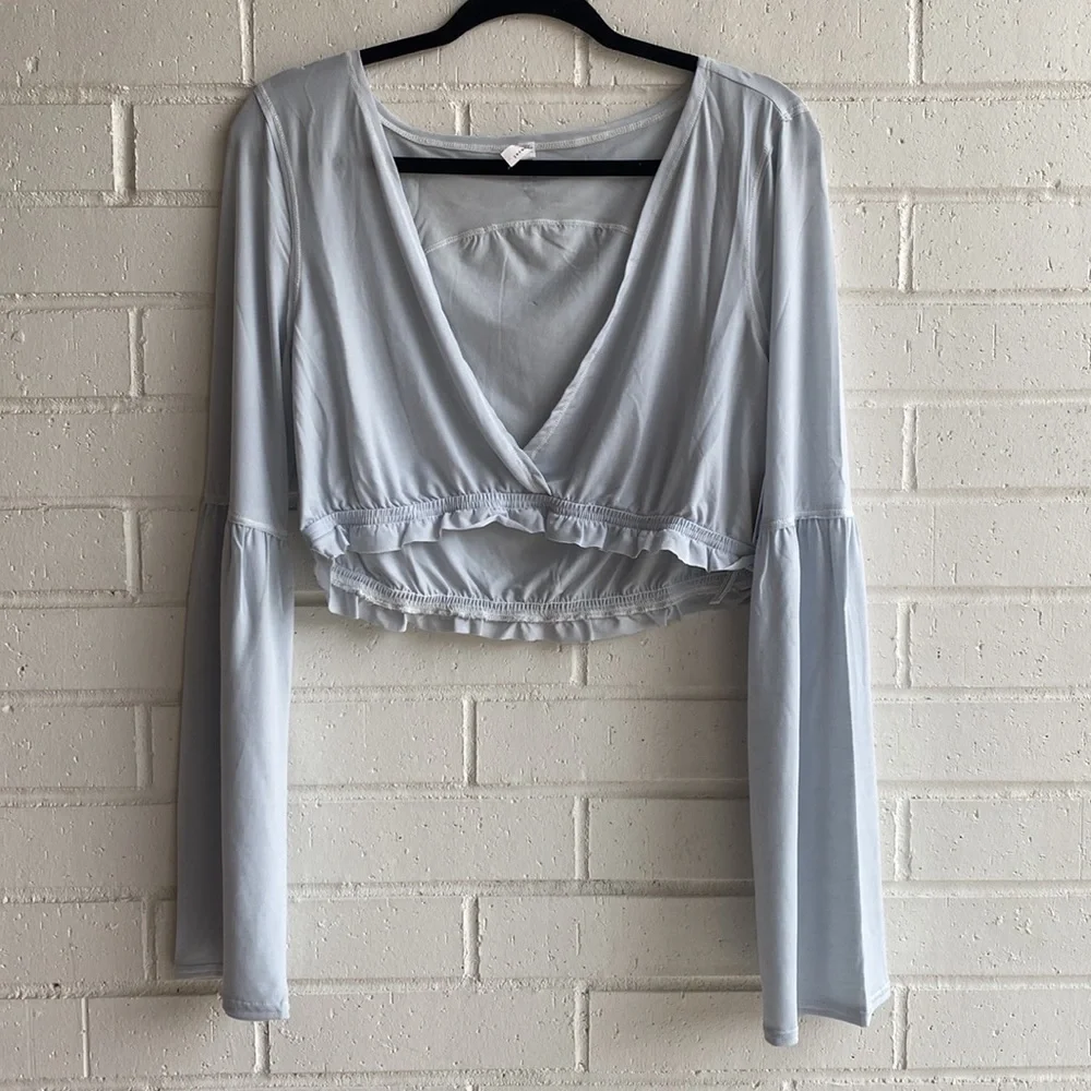 NWT Free People Movin On Up Bell Sleeve Crop Top
